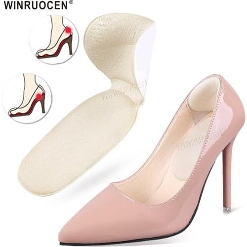 2Pair Sponge T-Shape High Heel Grips Liner Arch Support Orthotic Shoes Insert Insoles Foot Heel Protector Cushion Pads for Women
