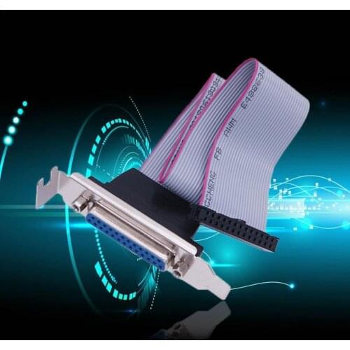 25 Pin Female To DB25 Pin Bracket With Cable For Parallel LPT Printer Line Serial Data Port Printer Motherboard COM O7E8