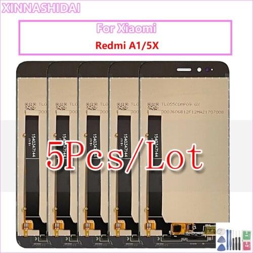 5PCS/For Mi5x LCD Display Touch Screen Digitizer Assembly Sensor with Frame For Xiaomi Mi A1 MiA1 MA1 5X M5X
