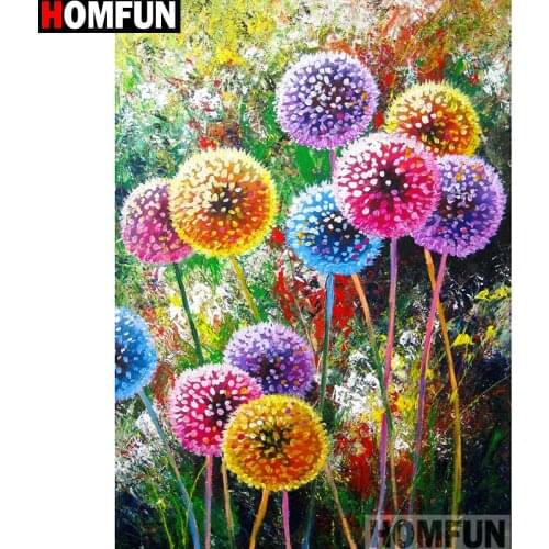 HOMFUN Full Square/Round Drill 5D DIY Diamond Painting "Colored dandelion" Embroidery Cross Stitch 5D Home Decor Gift A13999