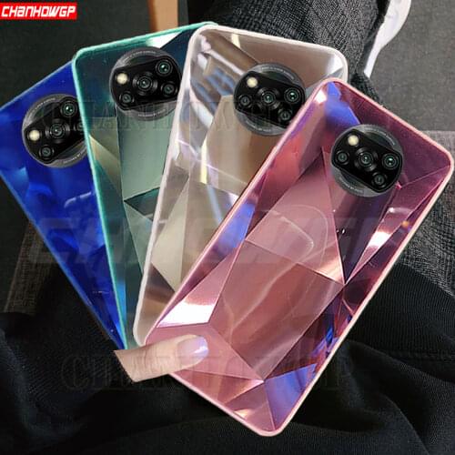 Glitter Diamond Mirror Case For Xiaomi POCO X3 NFC M3 Laser Soft Silicone Phone Cases For Xiaomi Pocophone X3 NFC M3 Back Cover