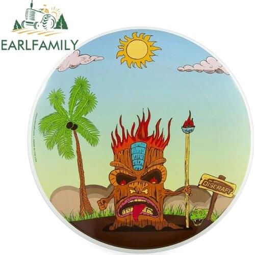 EARLFAMILY 13cm x 9.9cm for Hawaii Tiki Windshield Car Sticker Camper Motorcycle Helmet Surfboard Auto Personality Decoration