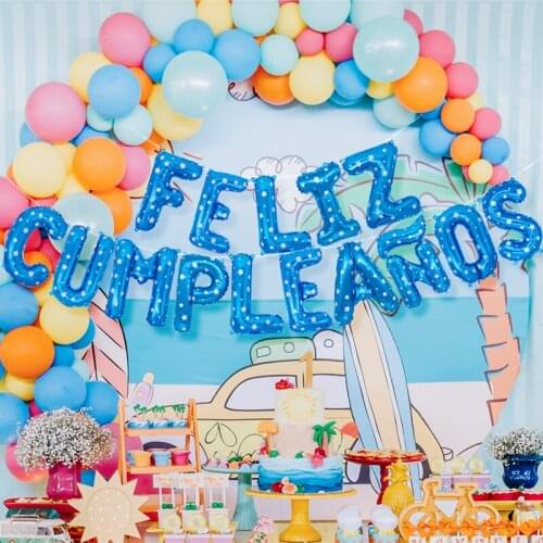 Feliz Cumpleanos Happy Birthday Balloons Party Supplies Decoration Letter Helium Foil Balloon Globos Balony Banner Baby Shower