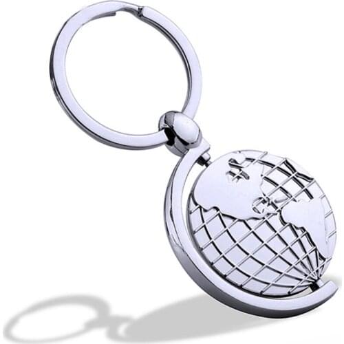 FYSL Silver Plated Circle Alloy Earth Shape Key Chain Attractive Design Metal Jewelry