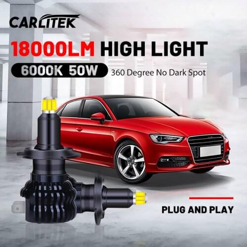 H7 Led Mini 360 H1 H8 H9 H11 Led Headlight Bulbs 50W Fanless HB4 9006 HB3 9005 Car Lamps For Auto Anti-fog Ptf 8 Sides CSP Chips