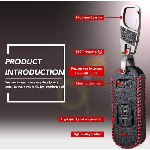 Leather Car Key Shell Cover Fob Case Skin Protect Bag 2+1 Button for Mazda 3 5 6 CX-5 CX-7 CX-9 Axela Atenza car Accessories