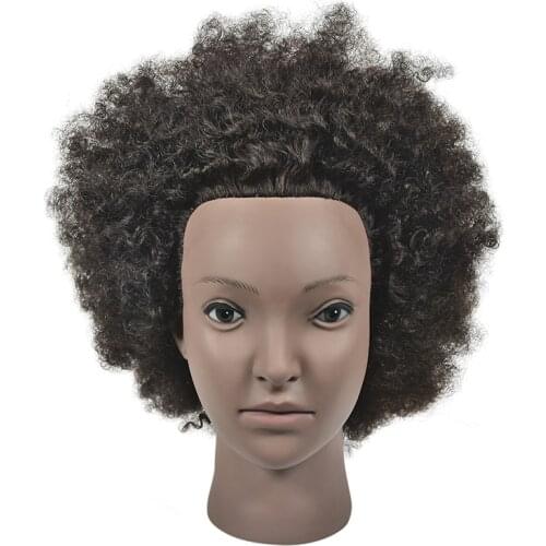 Afro Natural Real Human Hair Mannequin Training Head 10" 100% Human Hair Hairdressing Head Dolls for Hairdresser