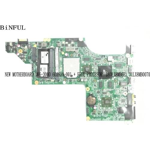 FAST SHIPPING.BRAND NEW ,DA0LX8MB6D1 / DA0LX8MB6E1 595133-001 DV6 MOTHERBOARD FOR HP PAVILION DV6 MAINBOARD. GPU HD5650 1gb