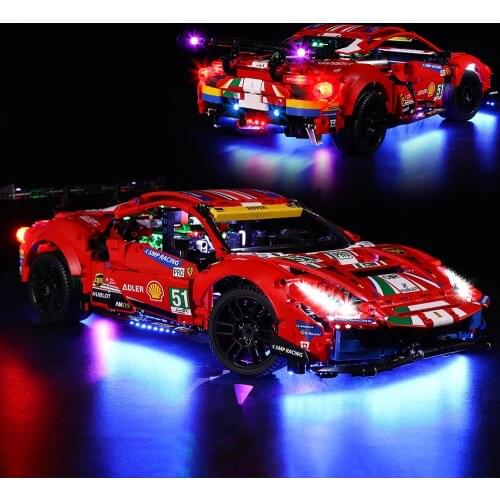 BrickBling Led Light Kit For 42125 488 GTE Race Car Collectible Building ( NOT Include Building Bricks )