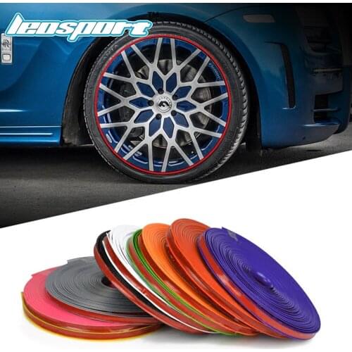Leosport-8m car styling Tire Tyre Rim care protect Hub Wheel Sticker strip For BMW For Opel astra For Honda Civic For Mazda 3 Ac