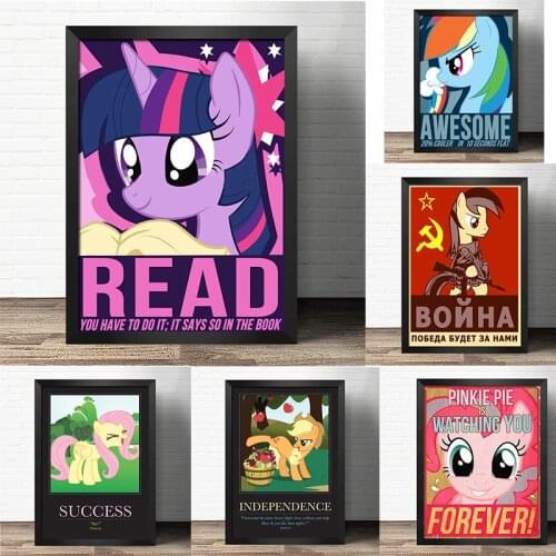 Anime My Little Pony Wall Art Canvas Painting Rainbow My Little Pony Posters and Prints Nordic Girl Nursery Kids Bedroom Decor