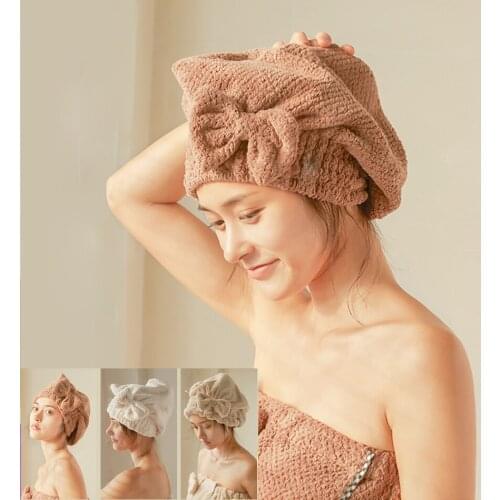 Women Towel towels bathroom Dry Hair Cap Pineapple Grid Cotton Quick-Drying Absorbent Towels For Adults Shower Cap