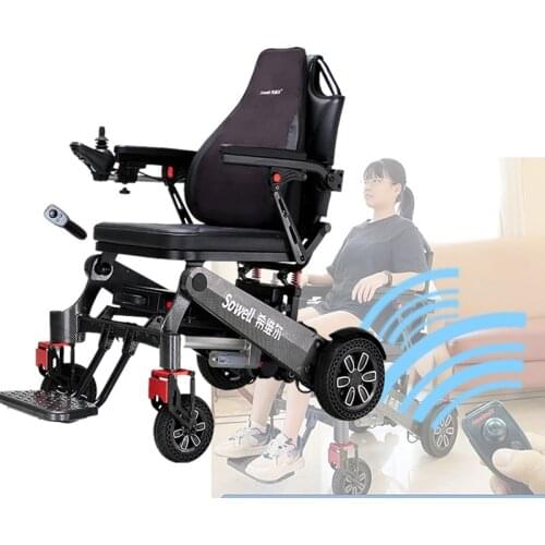 Drive Medical Cirrus Plus Folding Power Wheelchair with Footrest and Batteries, big rear wheel