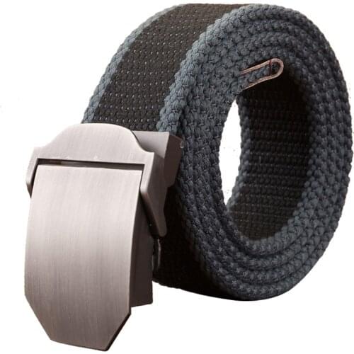 Hot Men Belt Quality Canvas Automatic Buckle Mens Tactical Belt Outdoor Youth Students Jeans Belt Training Belt Combat Belts