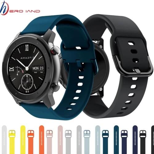 20MM 22MM Soft Silicone Replacement Strap For Xiaomi Huami Amazfit GTR 47MM/42MM/Stratos 3/Neo/GTR 2/GTS Smart Watch Accessories
