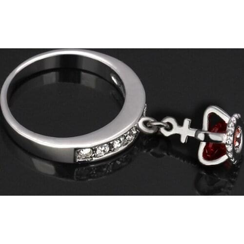 Luxury Wedding Party Crown pendant Finger Rings For Women engagement party Fashion Brand Austrian Crystal Tail Ring Jewelry