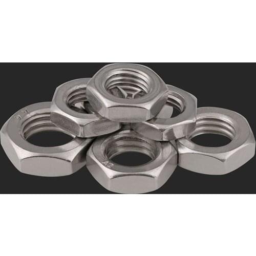 Hex Jam Nuts Half Thin Hexagon Nut A2 Stainless M3 4 5 6 8 10 12 14 16 18 20