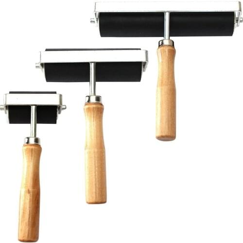 Heavy Duty Hard Rubber Roller Printing Inks Lino Brayer Art Craft Tool