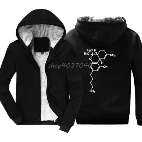 Thc Tetrahy Drocannabinol Molecule Funny Hoodies Winter Men Cotton Keep Warm Sweatshirt Cool Jackets Hoody Harajuku Streetwear