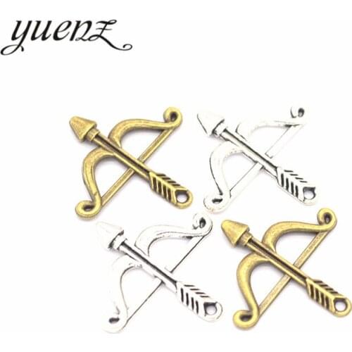 YuenZ 15pcs Antique silver color Bow and arrow Charm Pendants for Bracelet Necklace Jewelry Accessories Diy Jewelry Making M05