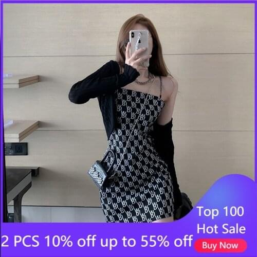 Plus Size Slimming Sexy Dress Womens Summer Hot Girl Fried Street Fashion Black Type Strap Dress