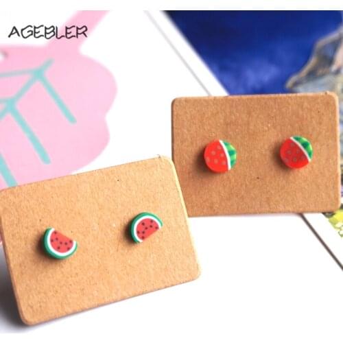 2 Pairs/lot Watermelon Earrings for Girl Women Lovely Stud Earrings Fruit Original Jewelry Girls Children Brinco P33