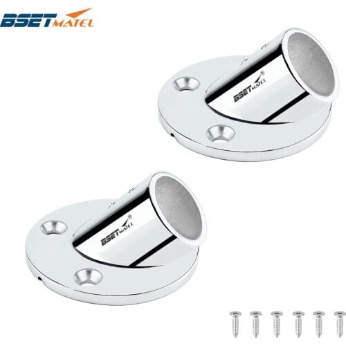 2PCS Multiple Angles 316 Stainless Steel Boat Round Base Marine Hand Rail Fitting Rail Tube Stanchion Base Column Accessories