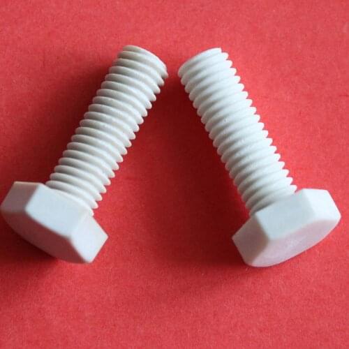 2pcs M16 hexagon head screws outer hex PP plastic screw insulation acid and alkali corrosion bolt white color 20mm-150mm long