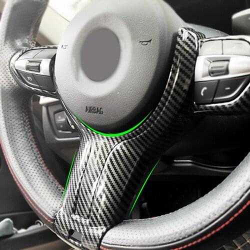 ABS Carbon Texture Car Steering Wheel Cover Sticker Trim For BMW F Chassis F06 F10 F11 F12 F15 F16 F20 F21 F22 F23 F30 F32 F34