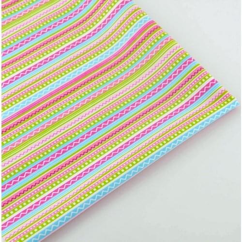 100% Cotton Fabric Color Stripe Quilting Patchwork Fabrics Bedding Clothing Sewing CM Home Textile Doll Scrapbooking Decoration