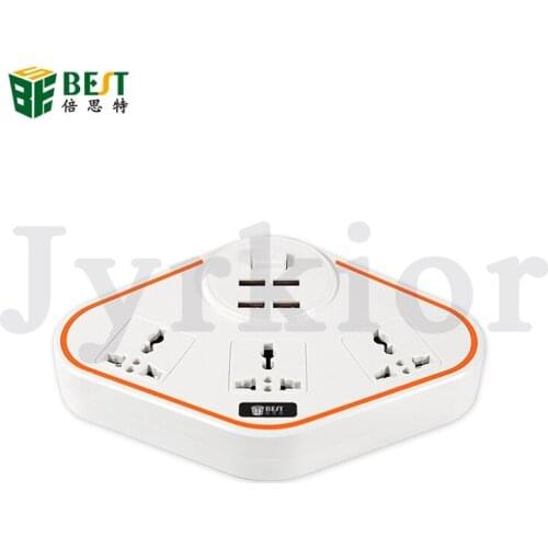 BST-07 Smart Power Strip With 4 USB Extension Socket Plug Multifunctional Fast Charging Power Strip 10A 250V 2500W