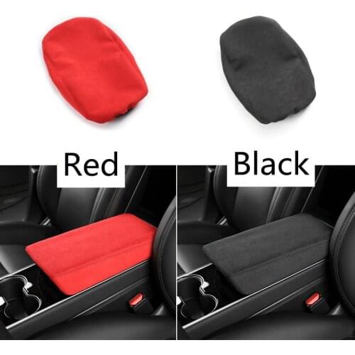 Alcantara Suede Wrapping For Tesla Model 3/Y central armrest case protective cover suede armrest Case Interior accessories