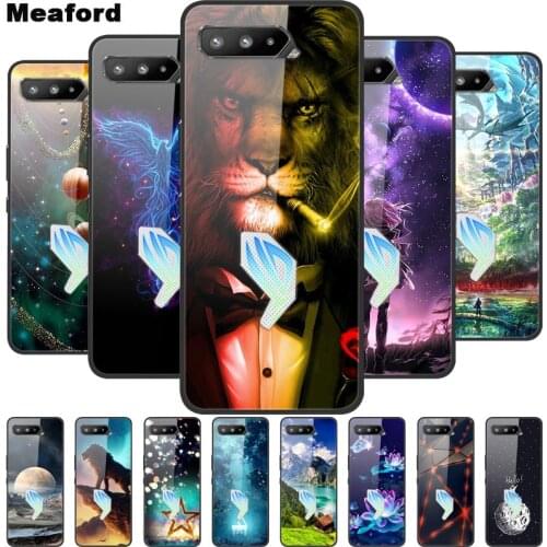 Tempered Glass Case For Asus ROG Phone 5 Case Glass Back Cover For Asus ROG Phone 5 Pro ZS673KS Ultimate Phone5 6.78" Case Shell