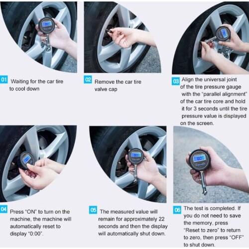 M4YC LCD Digital Tire Pressure Gauge 0-200PSI Car Tyre Air Pressure For Motorcycle Cars Bicycle Motorbike Vehicle Tester