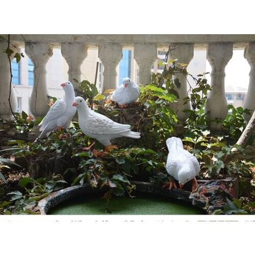 Rustic artificial animal sculpture resin Pigeons craft decoration outdoor decoration 10pcs/lot garden decor home craft