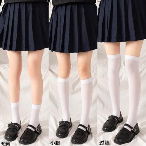 Childrens Summer White Color over the knee sock Nylon Socks Kids Boys Girls Knee-Highs Socks Student Uniform Socks school socks