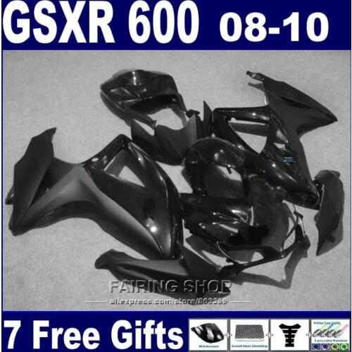 Injection mold 100% fit for suzuki gsxr 600 750 2008 2009 2010 matte black fairings set gsxr750 08 09 10 nm124