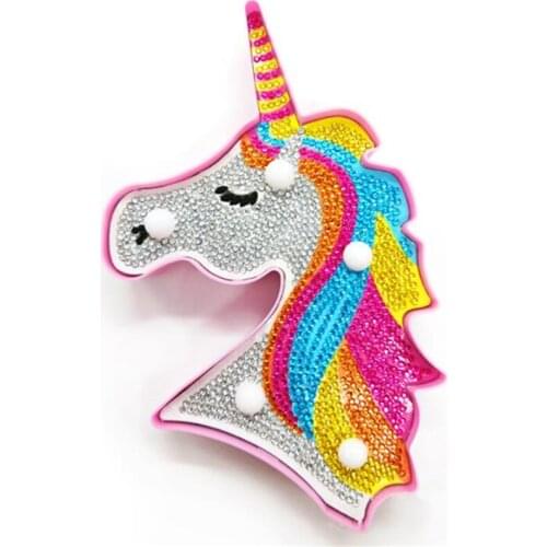 5D DIY Diamond Painting Kit Unicorn Led Light Lamp Embroidery Mosaic Gift For Kids Family Desk Decoraiton Handcraft Artwork