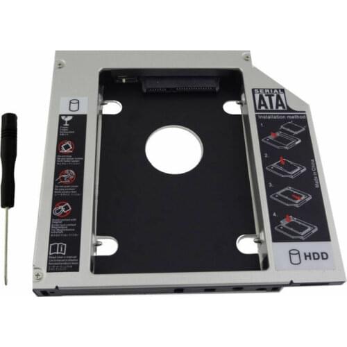 WZSM New 2nd HDD SSD Hard Drive Caddy Adapter frame for Dell Inspiron 15 5567 5566 7537 17 5767 Removable Faceplate