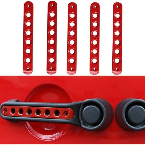 Red Black Front Rear Door Grab Handle Inserts Cover for Jeep Wrangler JK JKU Unlimited Rubicon Sahara Accessories Parts 2007-16