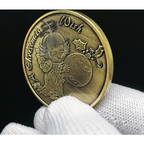 Merry Christmas Angel Baby Bronze Coins Snow Scene Christmas Tree Commemorative Souvenirs Tooth Fairy Gifts Holidays Collection