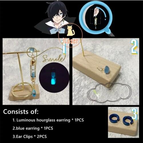 The Case Study of Vanitas Cosplay Earrings Vanitas no Karte Vanitas Hand Made Ear Clips Jewelry Gifts Dropshipping Anime Props