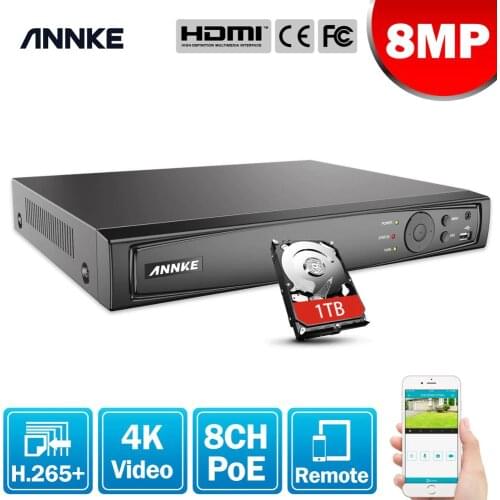 ANNKE 8CH 8MP POE NVR Network Video Recorder NVR For POE IP Camera P2P Cloud Function Plug And Play