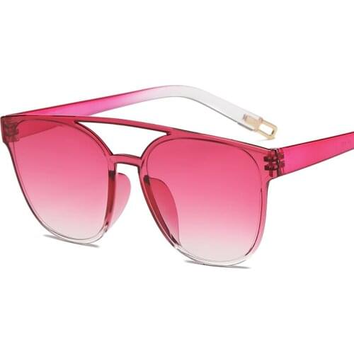 2018 New Fashion Women Flat Sunglasses Luxury Brand Designer Sun glasses for women Pink Eyewear Candy Color UV400 112