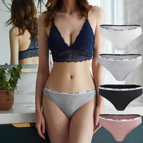 Pure Cotton Thong Womens Low Waist Sexy Hot Invisible Seamless T-pants European and American Sports Womens Underwear Cotton