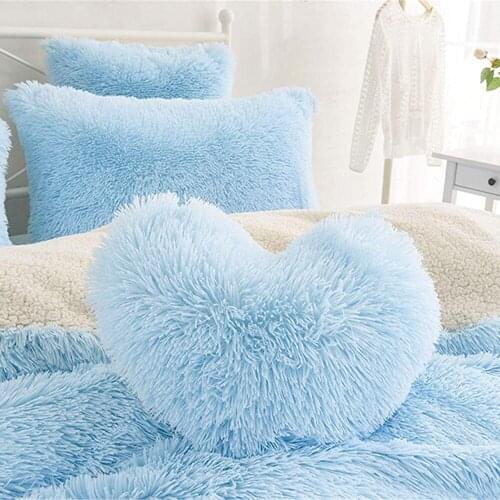 Nordic Style Cartoon Heart-shaped Plush Pillow Thickened Desk Chair Nap Seat Cushion Soft Sofa Bed Backrest