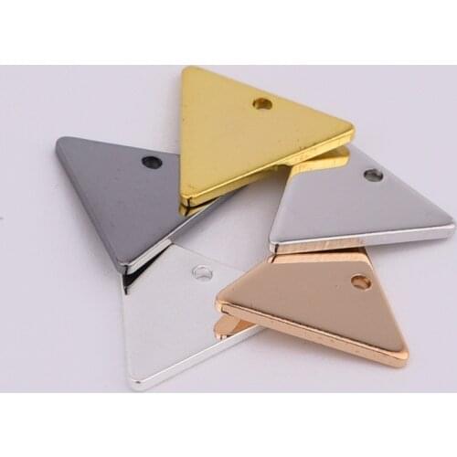 13 * 11.5mm solid geometry single hole triangle earring pendant jewelry accessory diy copper pendant