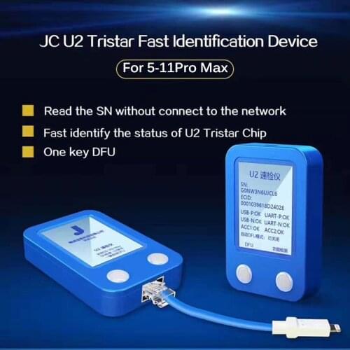 JC U2 Tristar Tester Fast Detector for iPhone 5-11Pro Max U2 Charge IC Fault Fast Tester SN Serial Number Fast Detector Reader