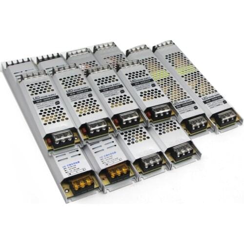 Ultra Thin LED Power Supply DC 12V 24V Lighting Transformer 60W 100W 150W 200W 300W 400W AC190-240V Driver For LED Strips