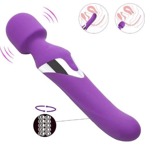 Waterproof Dual Head AV Wand and G-spot Turn Beads Vibrator Dildo Vibrators For Women,USB Rechargeable Vagina Massager Sex Toys